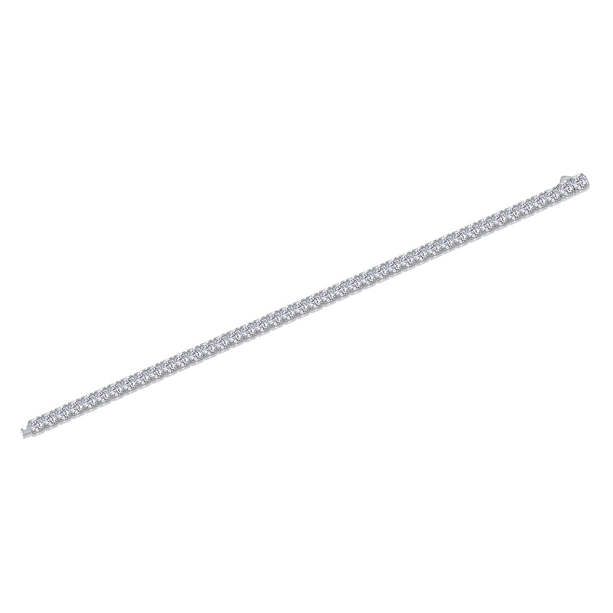 4MM Round Cut VVS1/D GRA Moissanite Tennis Bracelet Real 925 Sterling Silver