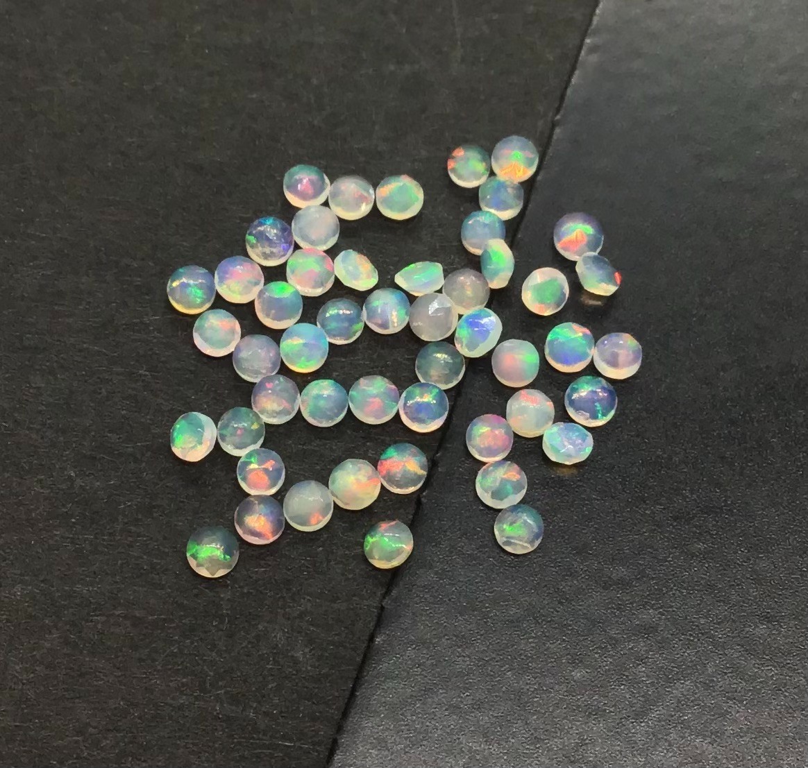 AAA Natural White Ethiopian Opal Round Cut Loose Gemstone For Making All Jewelry