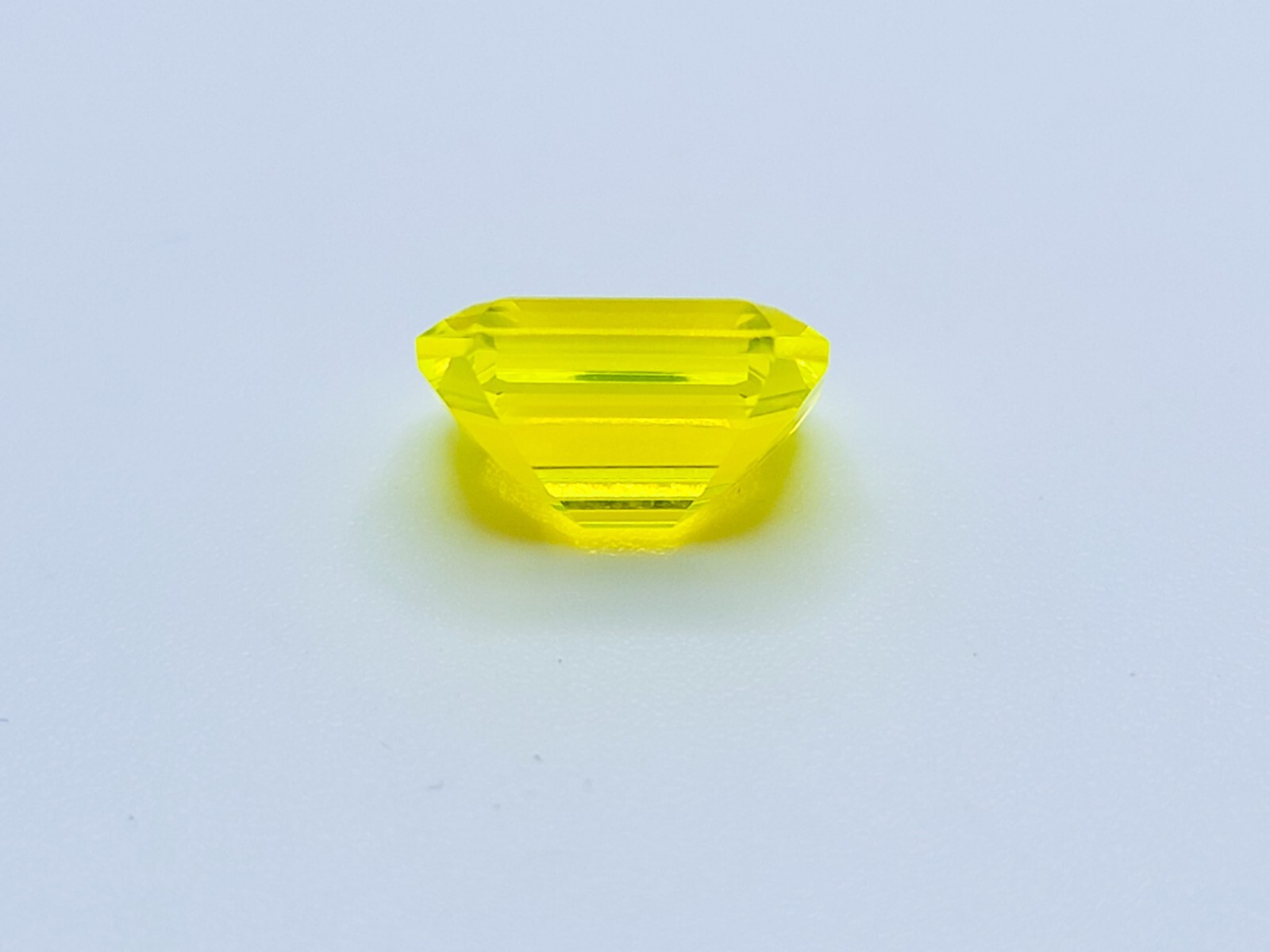 UV Yellow YAG Yttrium Aluminum Garnet 4ct Fluorescent Emerald Cut Gem 10x8mm