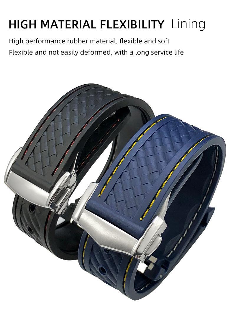 18,19,20mm Silicon Rubber Light Strap Watch Band Omega Seamster Aqua Terra At150