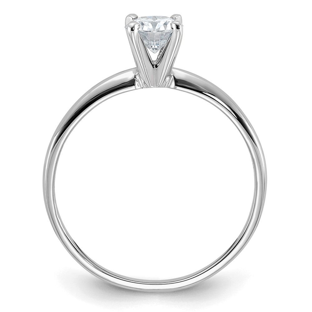 14k White Gold Round Cut Moissanite Solitaire Engagement Ring Size 7