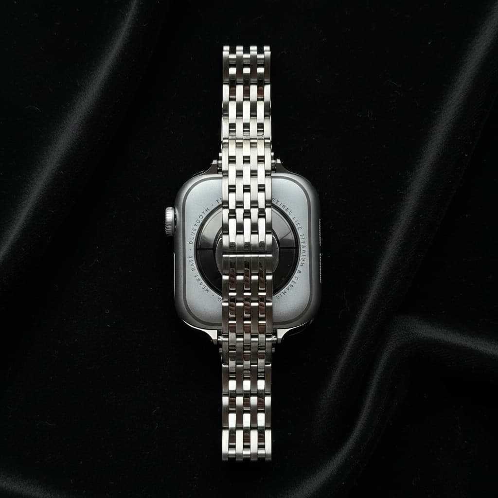 Women Thin 7 Link 316 Stainless Steel Watch Strap Compatible for Apple Watch