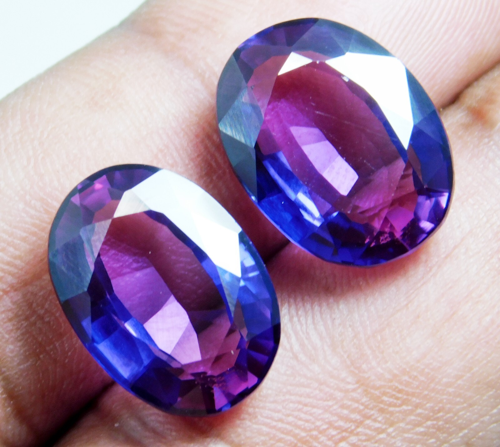 Natural 25.30 Ct Boysenberry Sapphire Oval “Certified” Fabulous Gemstone Pair!