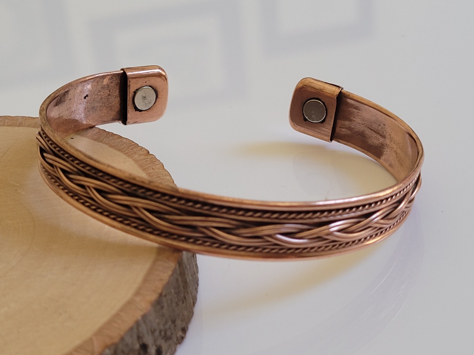 Pure Copper Magnetic Bracelet Copper Arthritis Therapy Cuff Bangle Braided