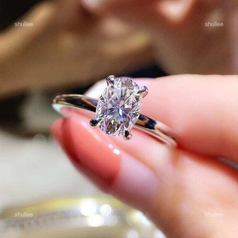 Lab Grown Diamond 18K White Gold Attractive Solitaire Handcrafted Ring Jewelry
