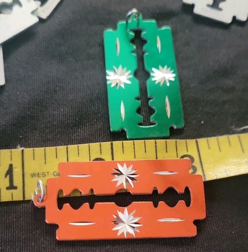 Vintage Razor Blade Pendants or Charms Lot of 11