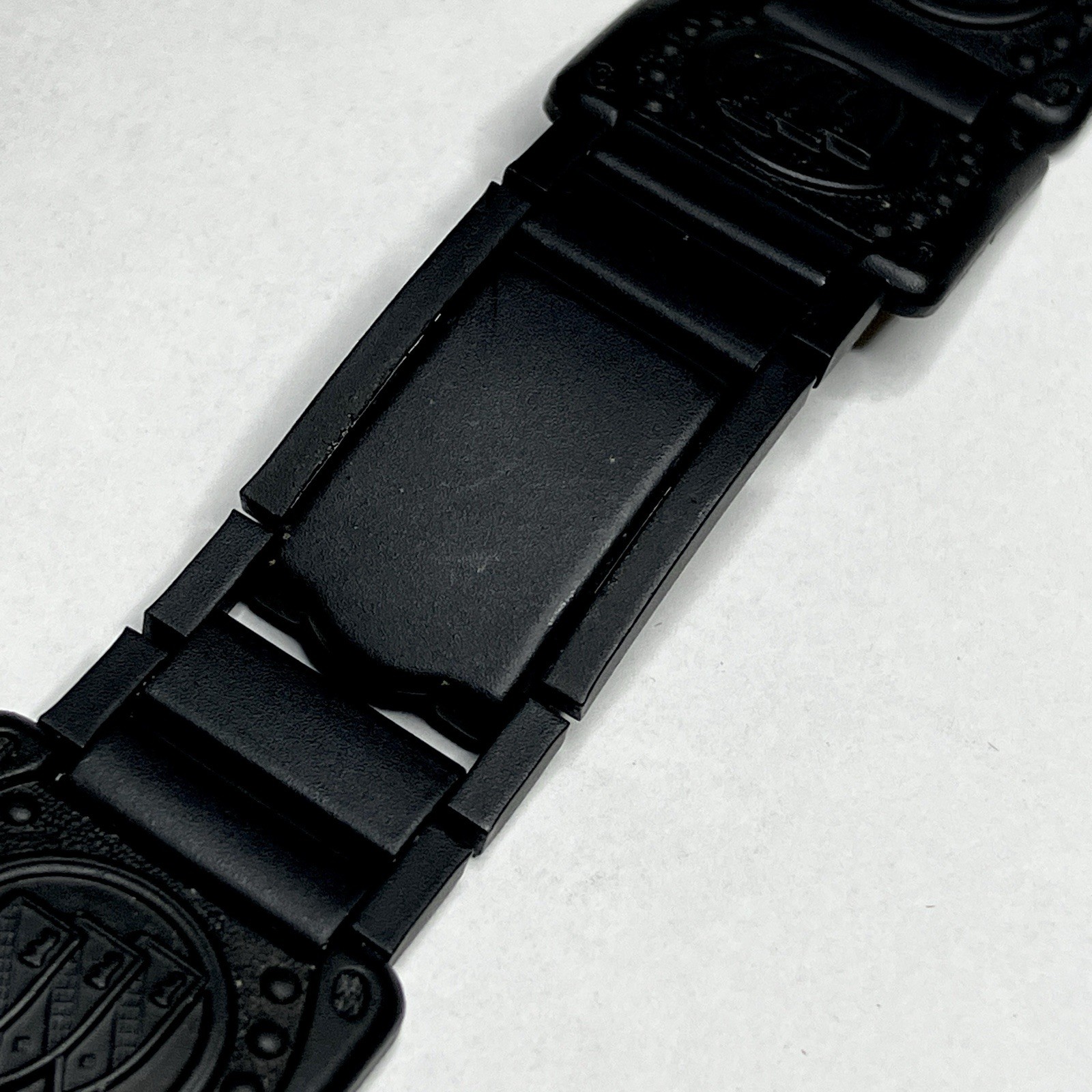 21.5mm Japan Matte Black Watch Band NOS LAMP Art Deco Medallion Bracelet Clasp