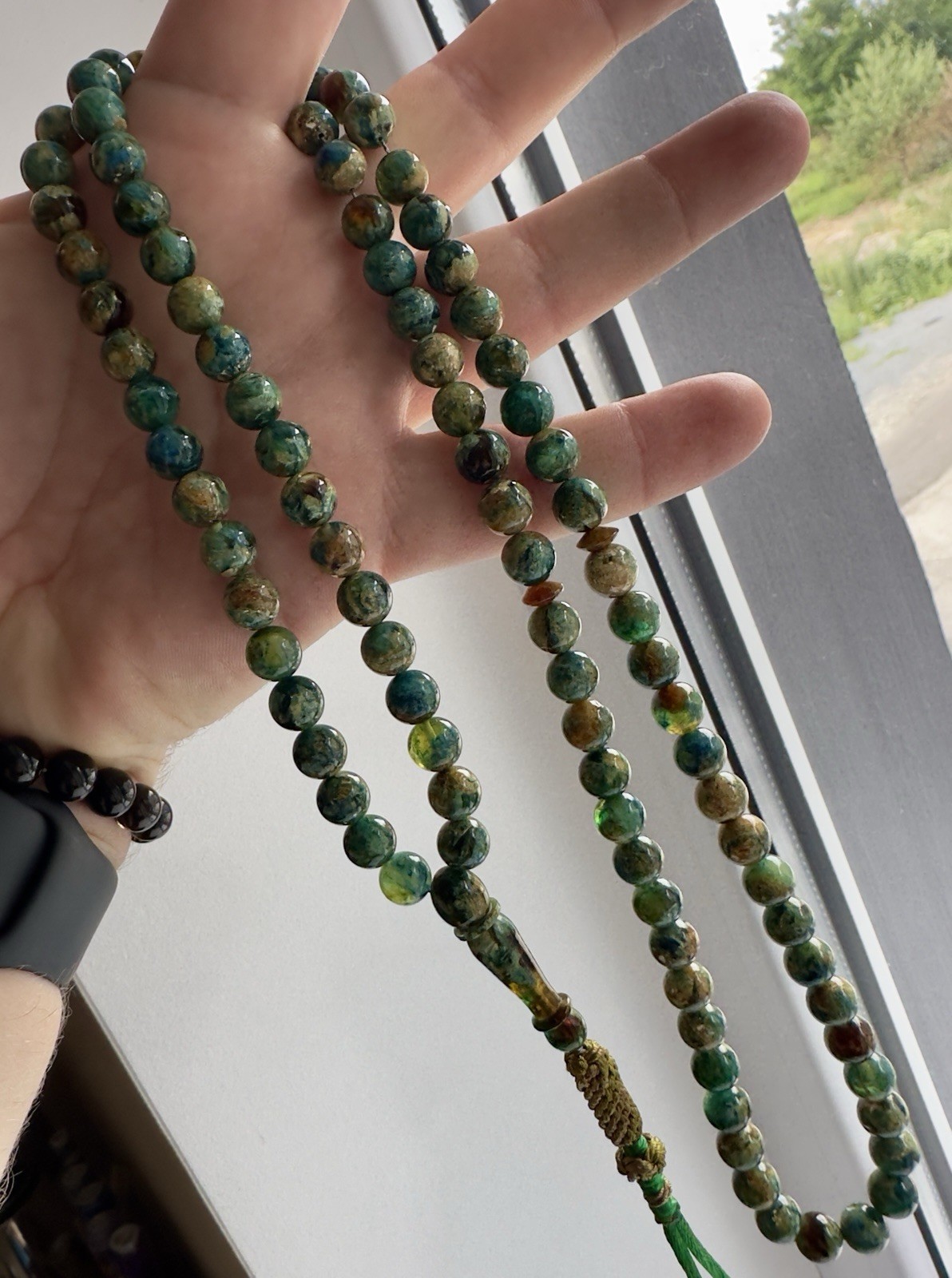 Baltic Amber 40g. Islamic Prayer Rosary Colored Round 99 Beads Tasbih Pressed