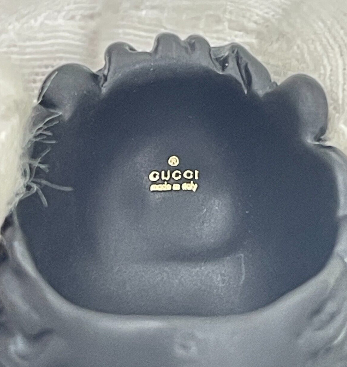 GUCCI Michele Era Lion Head Interlocking G Logo Ring JP Size 13 US 6.5-7 Black