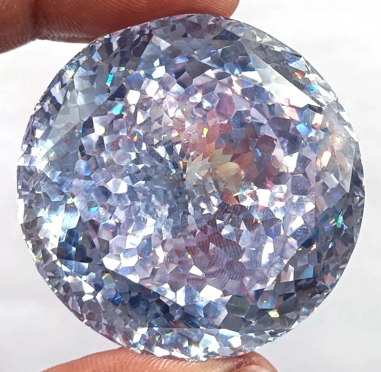 500 Ct+ Natural Certified Round Cut Cambodian White Zircon Loose Gemstone