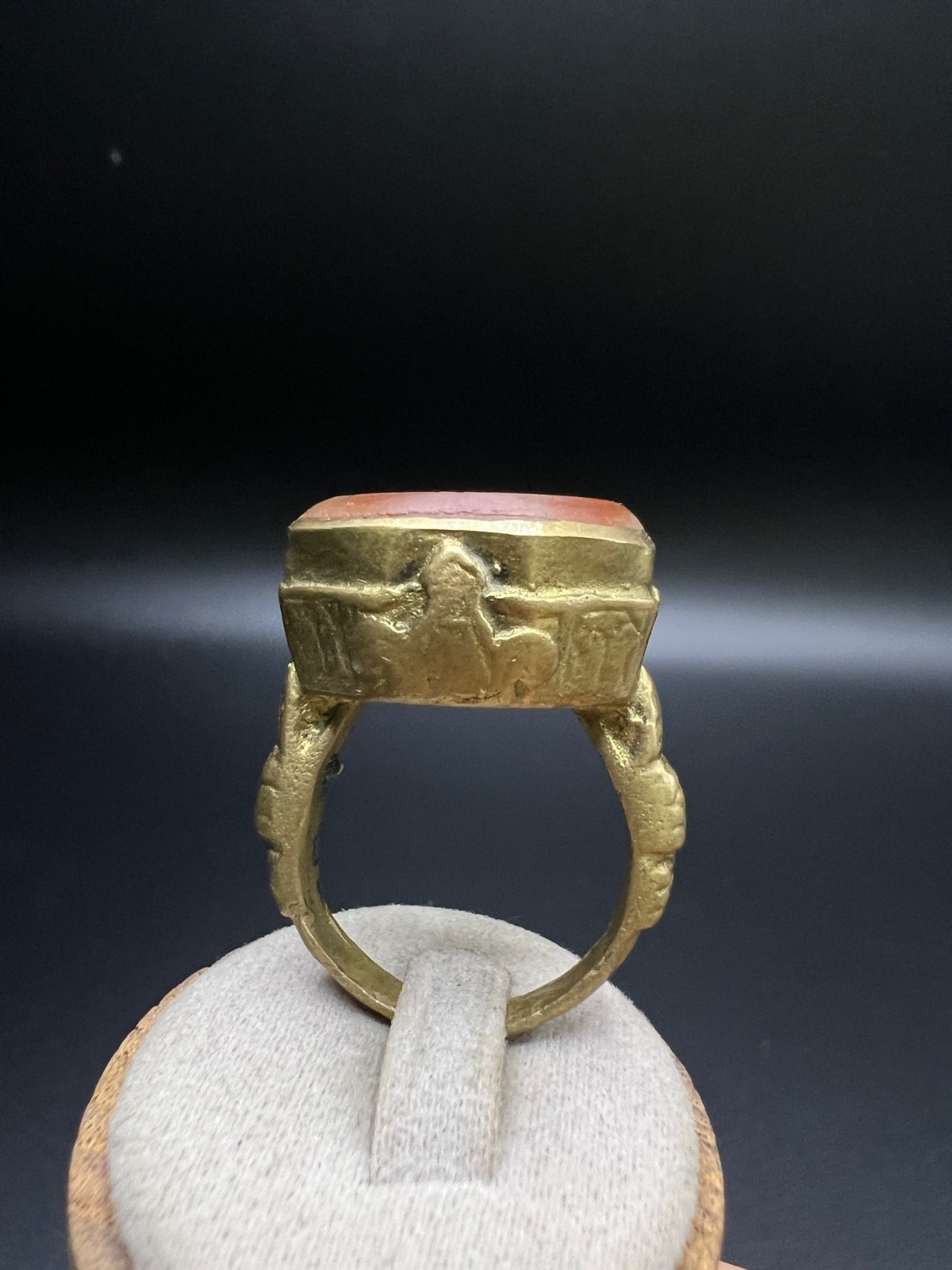 Vintage Carnelian Intaglio Ring Size 8 Roman Warrior Portrait Ring Handmade