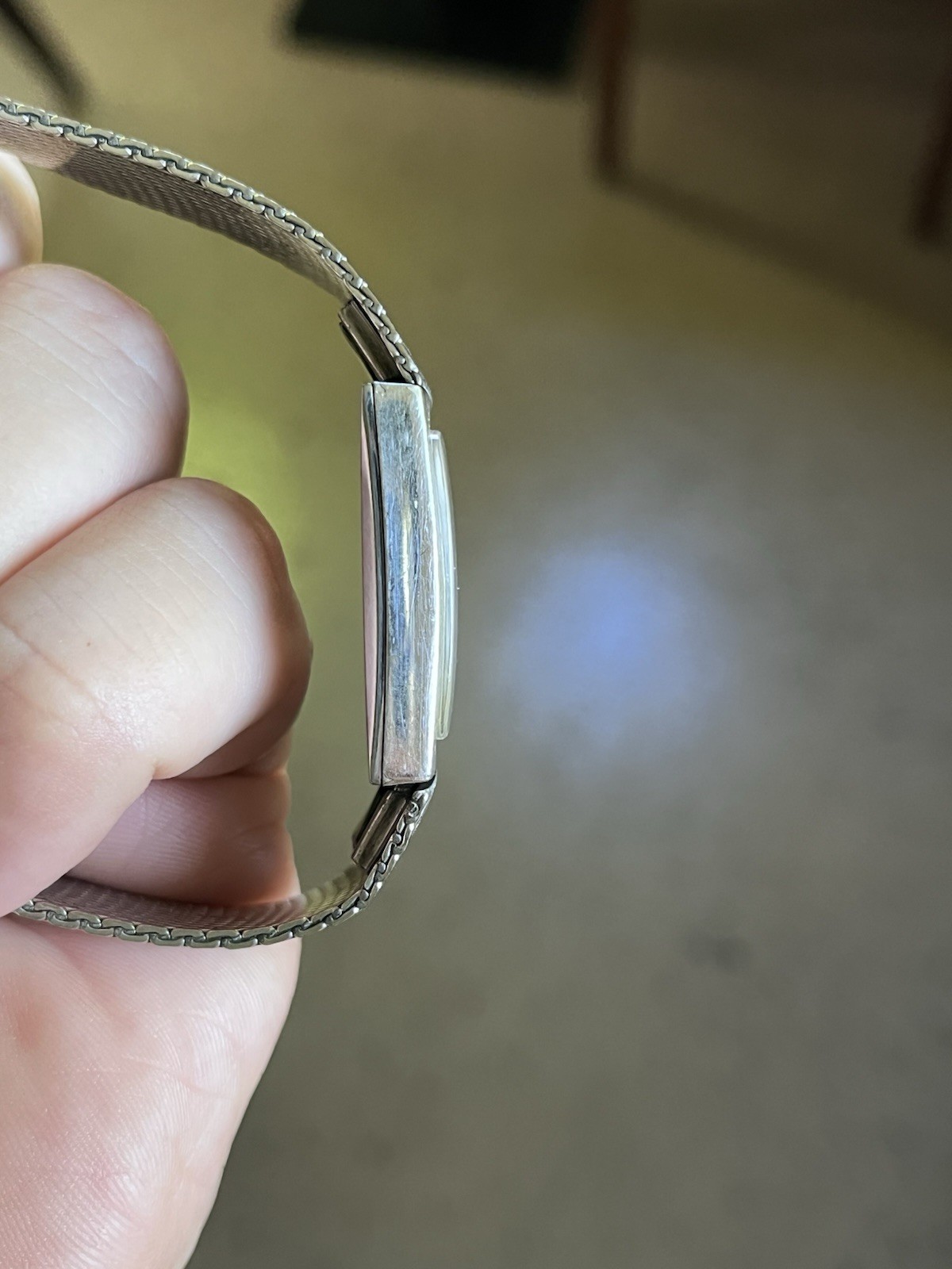 60s 70s Vintage Longines 10k White GF Square Watch Rare