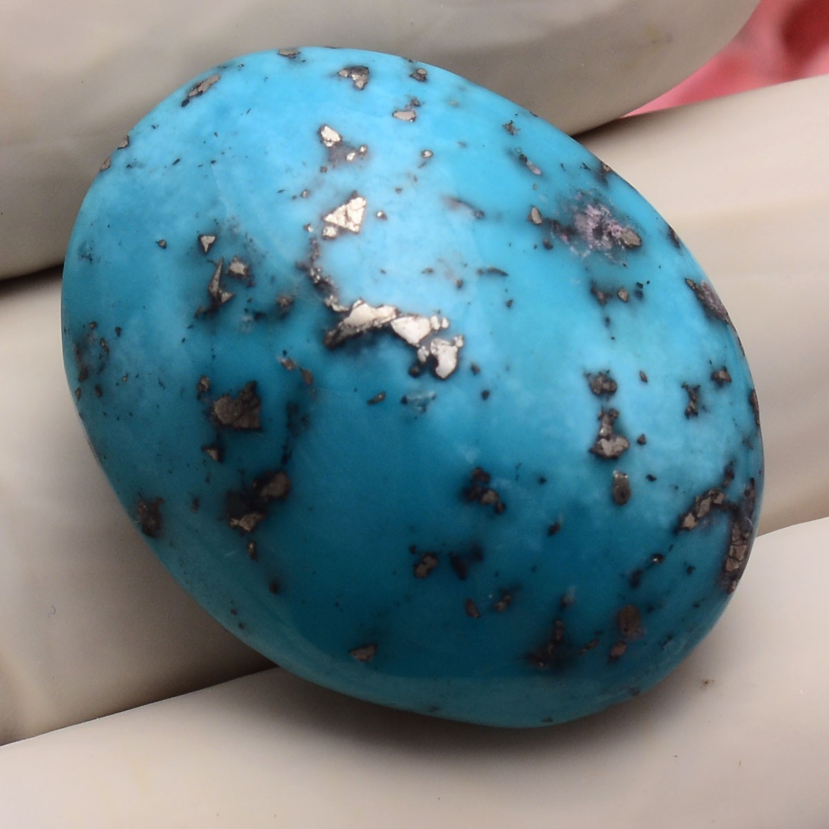 44.50 Cts Natural Persian Turquoise 28mmx22mm Oval Cabochon Untreated Gemstone
