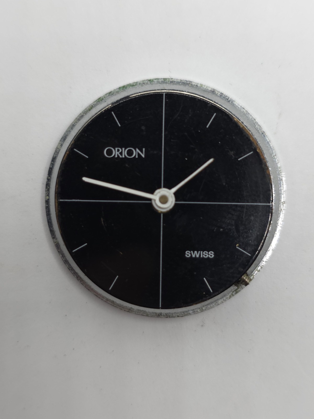 Vintage ORION Watch Movement Cal. BFG 866 Black Dial 2 Hands Main Spring Parts