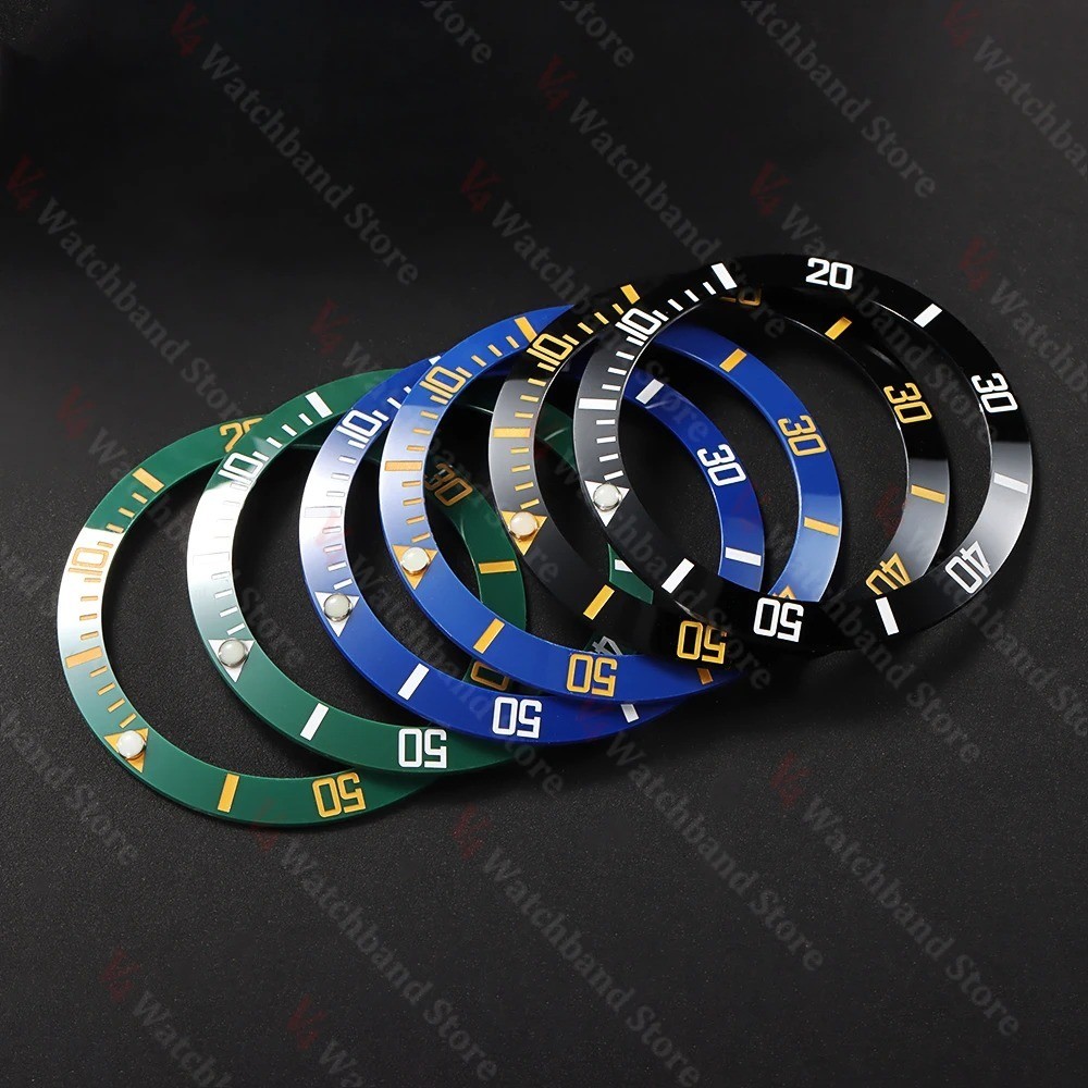 38*30.5mm Ceramic Alloy Watch Bezel Insert Ring Slope for NH35/36 GMT Diving 40m