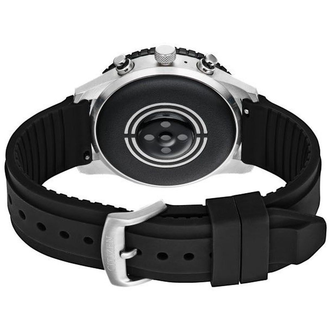 Citizen CZ Smart 44mm Sport Wear OS Black Silicone Strap Watch MX1011-05X