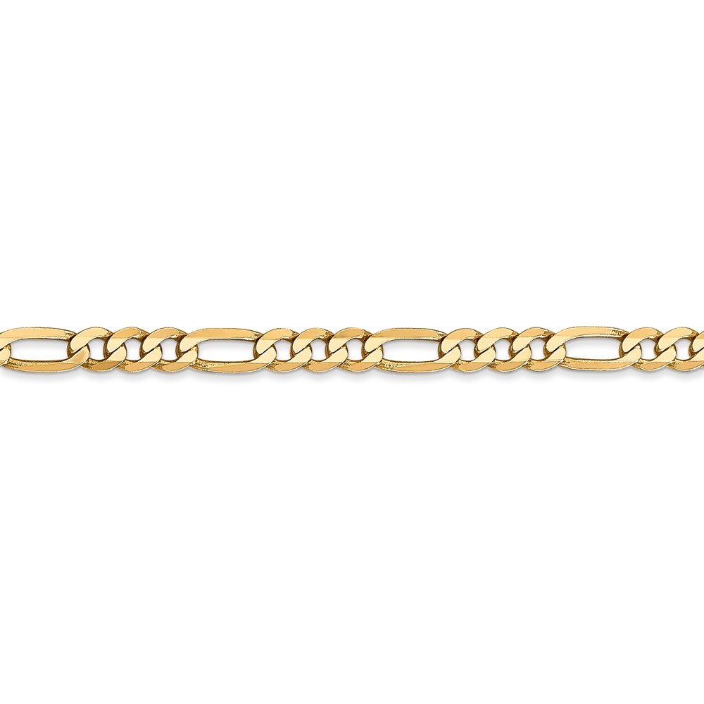 14k Yellow Gold 4mm Flat Figaro Link Chain Necklace 16 Inch ~