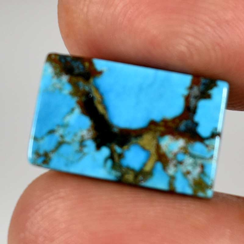 Natural Blue Turquoise Octagon Cabochon Gemstone 13.45Cts. 11mm. 19mm. 05mm.