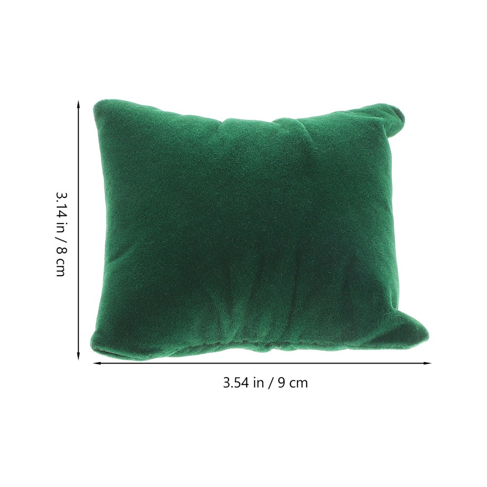 10Pcs Soft Velvet Watch Display Pillows Olive Green Plush Bracelet Cushions