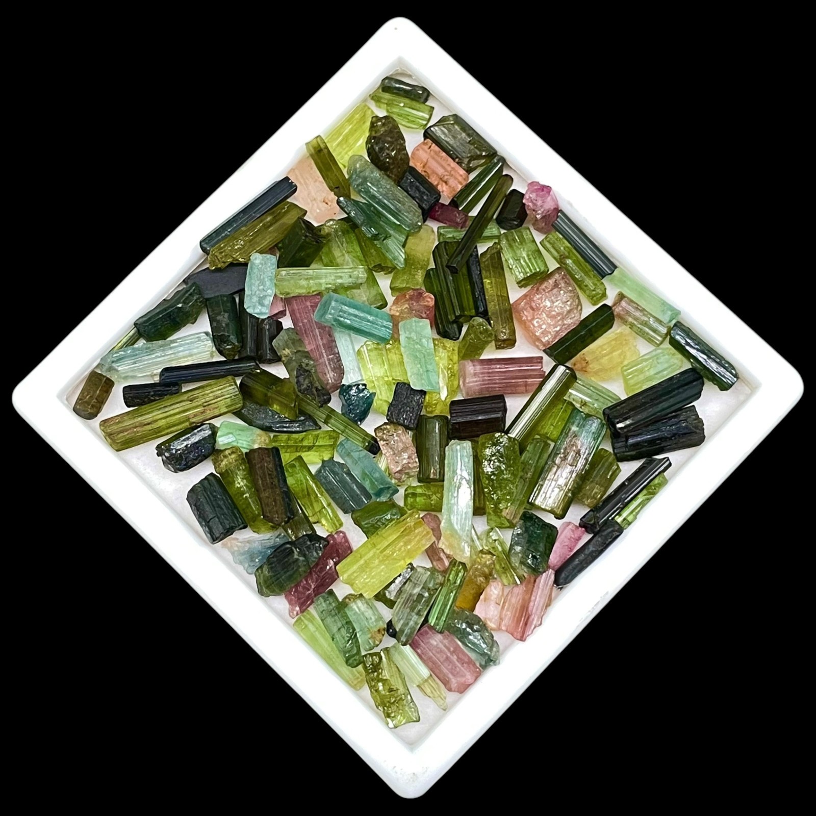 127 Pcs Natural Tourmaline 4-16mm Multi Color Rough Stick Loose Gemstones Lot