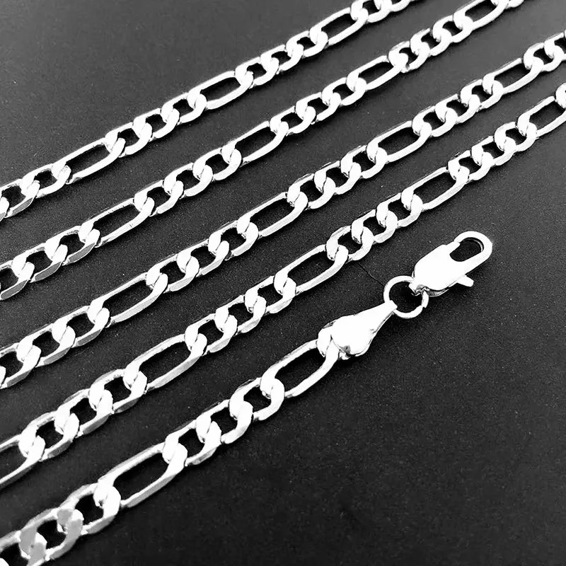 Wholesale 925 Sterling Silver Necklace 2-12Mm Width 40-75Cm Long Chain Lobster C