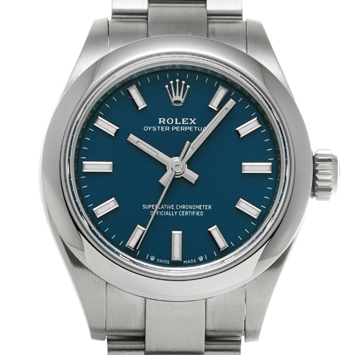 ROLEX Oyster Perpetual 28 276200 Blue Ladies Used Watch #6262