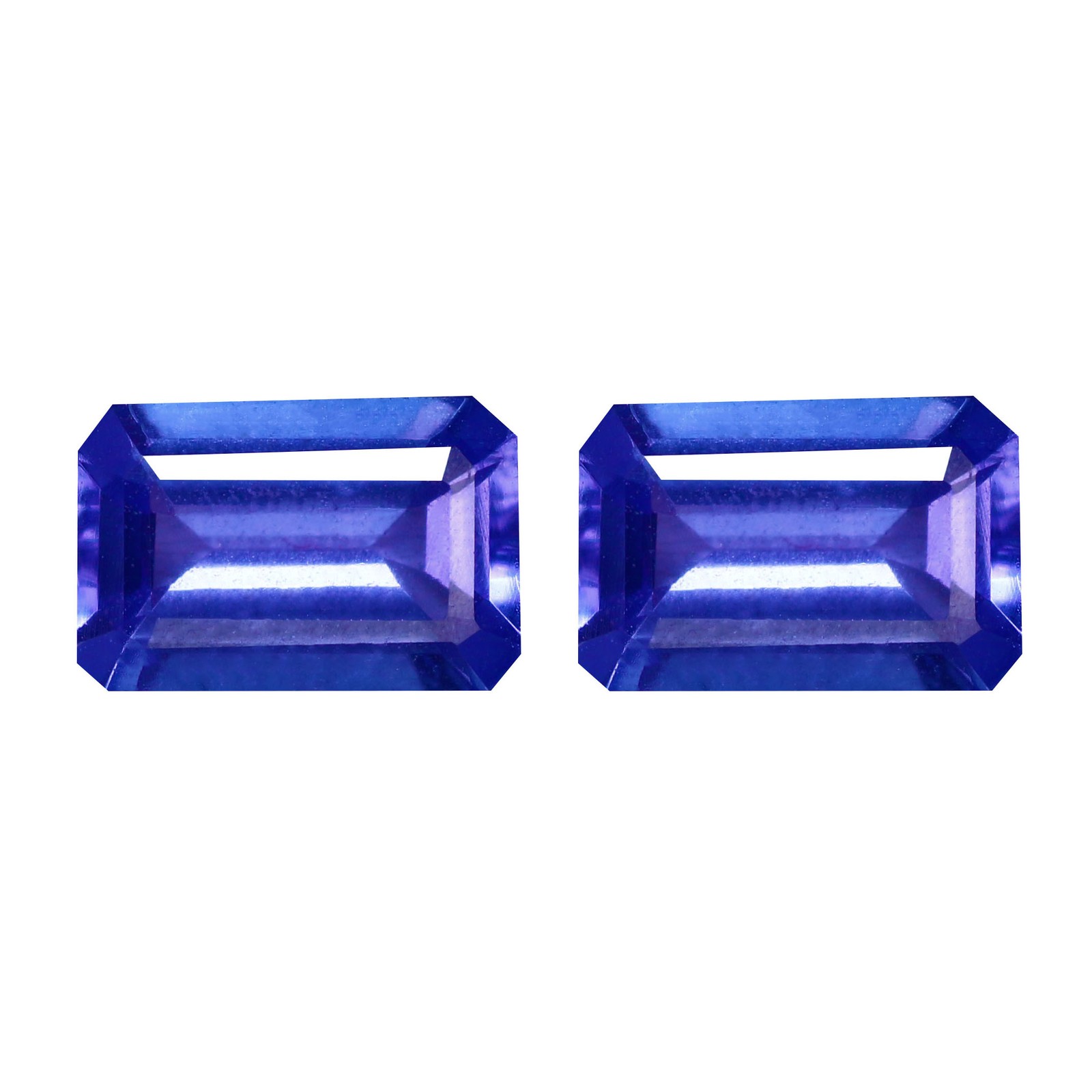1.40Ct IF Incredible 2Pcs Pair Octagan 5.5 mm 100% Natural Purple Blue Tanzanite