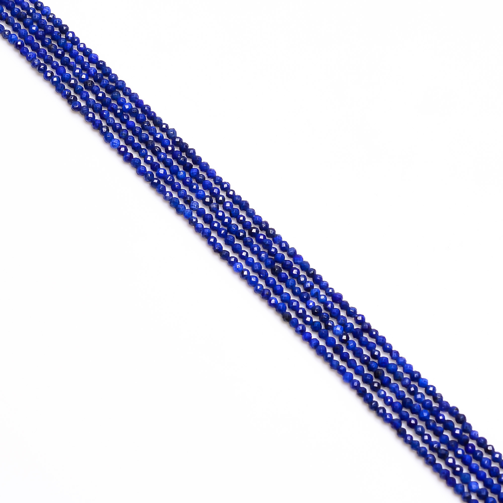 2 mm Natural Lapis Lazuli Faceted Round Rondelle Beads Jewelry 33 cm Strand EB28
