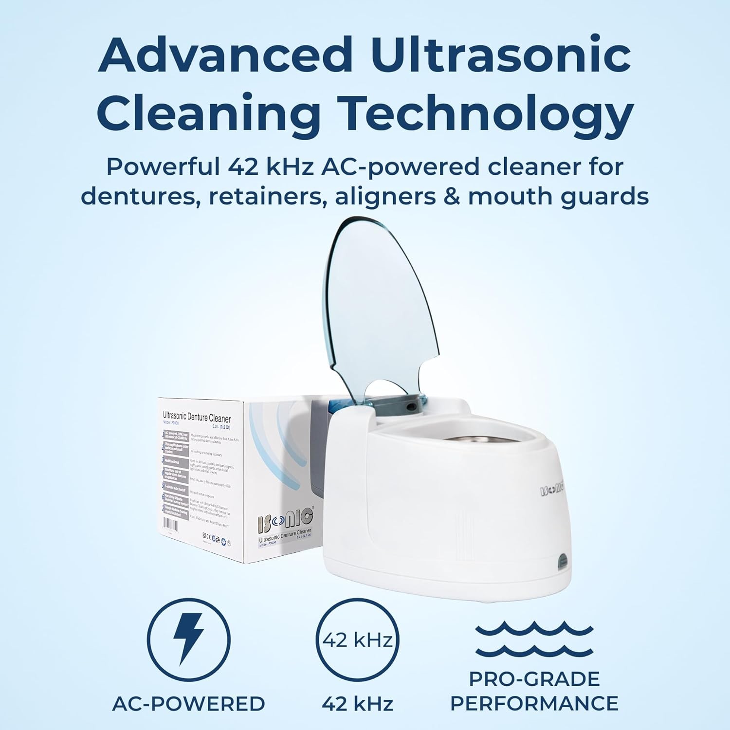 F3900 Ultrasonic Denture/Aligner/Retainer Cleaner for All Dental appliances