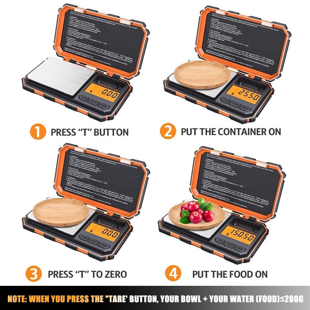 Digital Pocket Scale, 200G X 0.01G Gram Scale, Mini Scale 6 Units Jewelry Scale