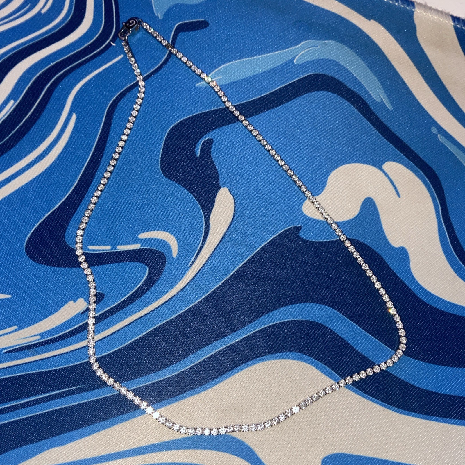 GLD Micro 2.5mm Tennis Chain in 18k White Gold Plated 16″ Necklace