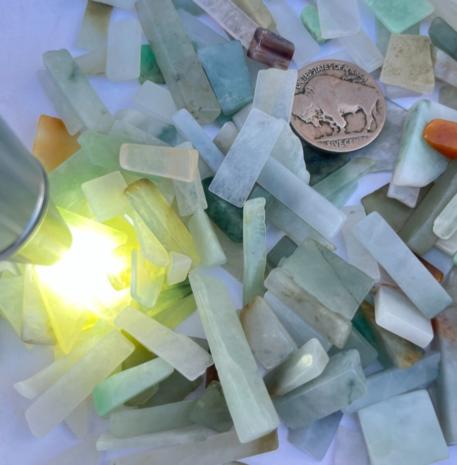 Grade A Green Burmese Jadeite Polished Cuttings 829cts
