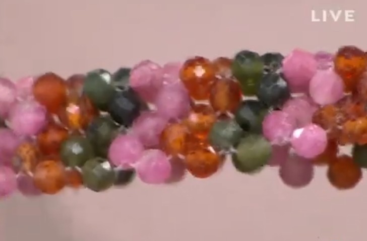Jay King Pink, Orange and Green Multigem 18″ Woven Necklace Orig. Price $239.95