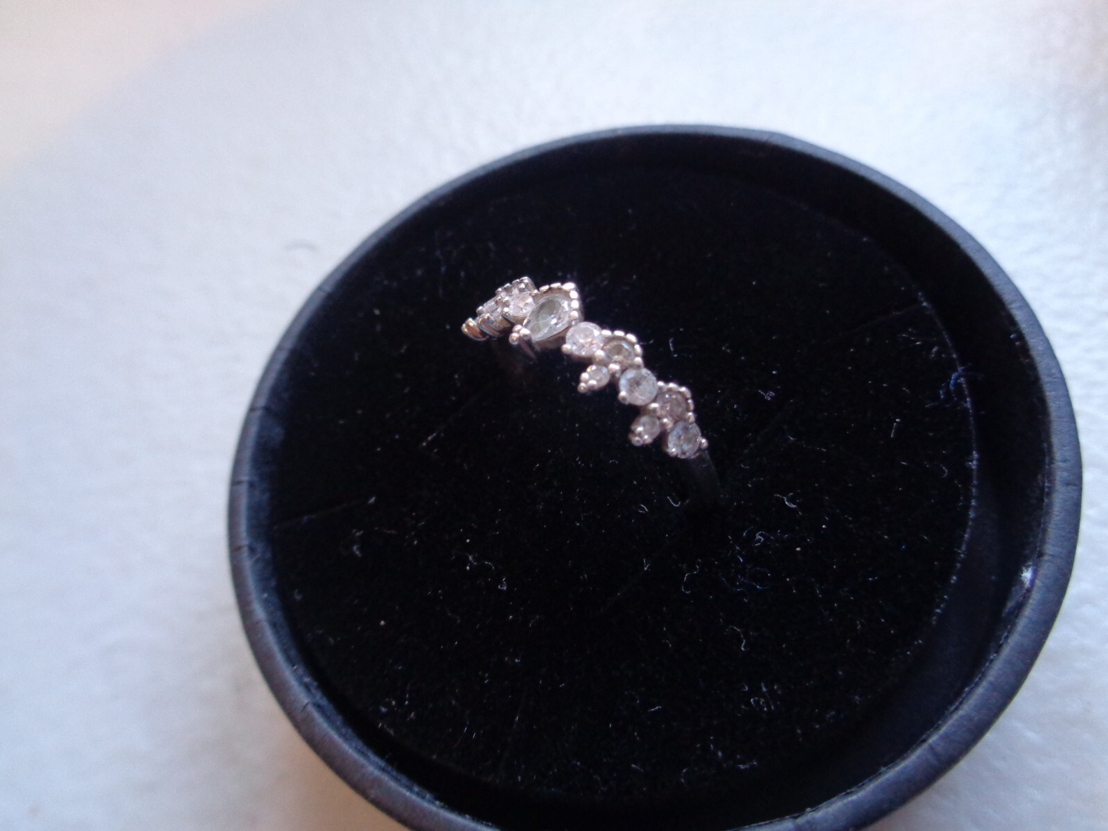 THOMAS SABO Silver Ring and 15x cz Stone Ring Size O Weight 2.3grams Used