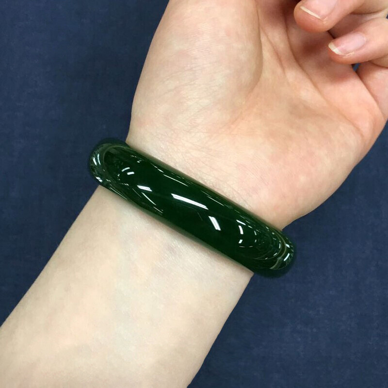 china 53-70mm Natural Green Jadeite Jade Gemstone Bangle Bracelet Jewelry