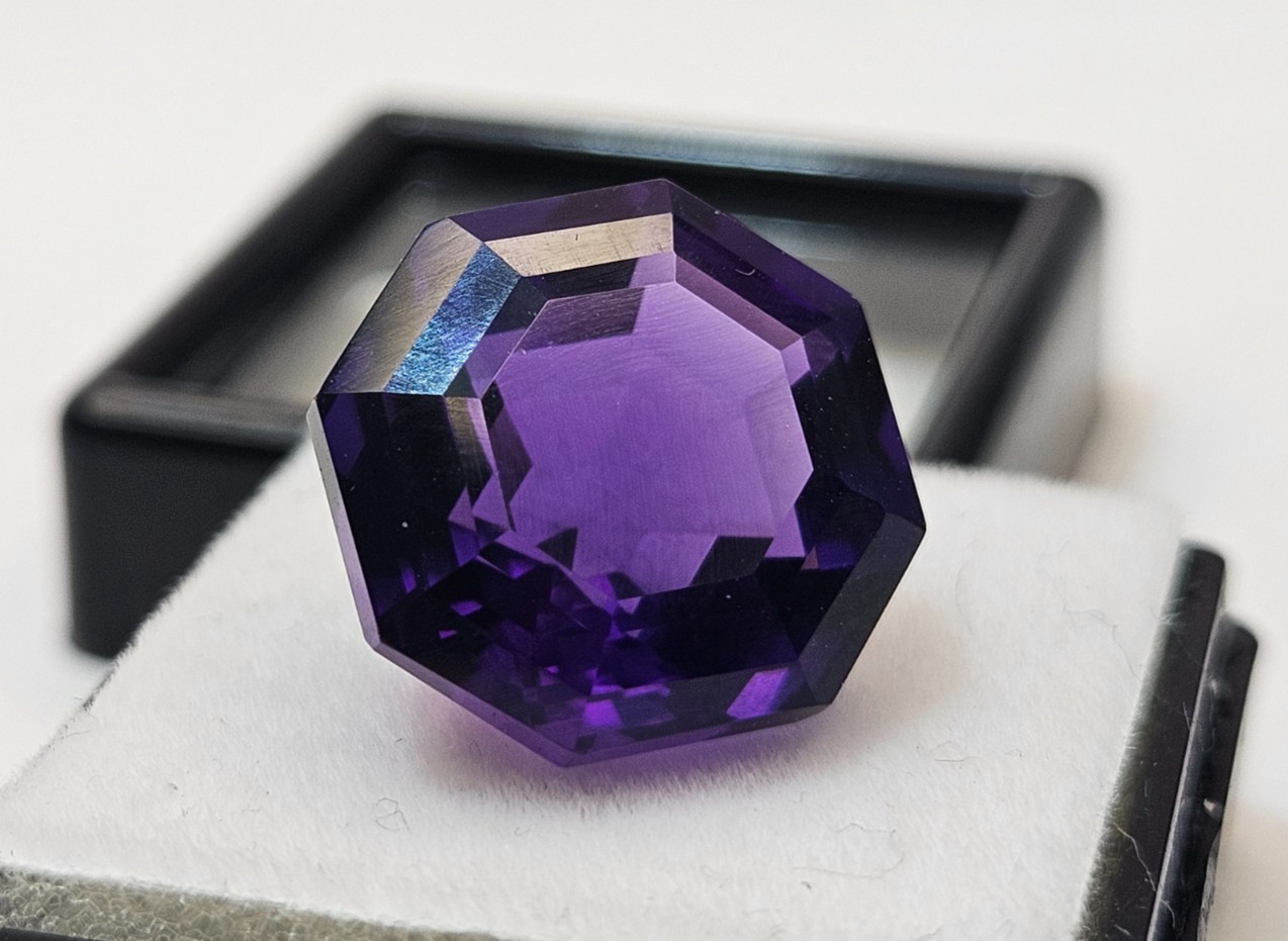 Amethyst 12+ Ct Natural Purple Hexagon Cut Loose Gemstone For Ring & Stud Making