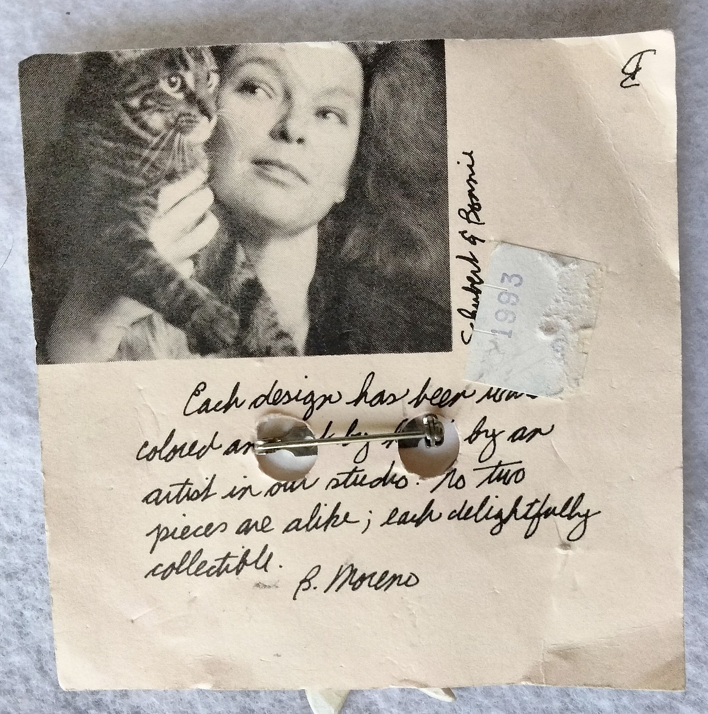 Vintage Studio of B. Moreno “Alec” Whiskers Cat Brooch (173 – 2581)