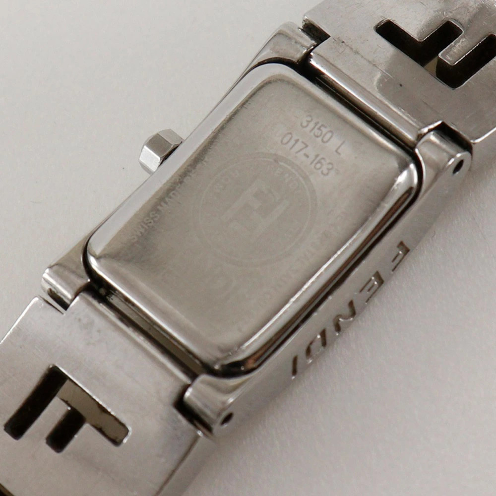 FENDI Orologi wristwatch 3150L Stainless Steel Silver Quartz Analog Blue Dial Ol