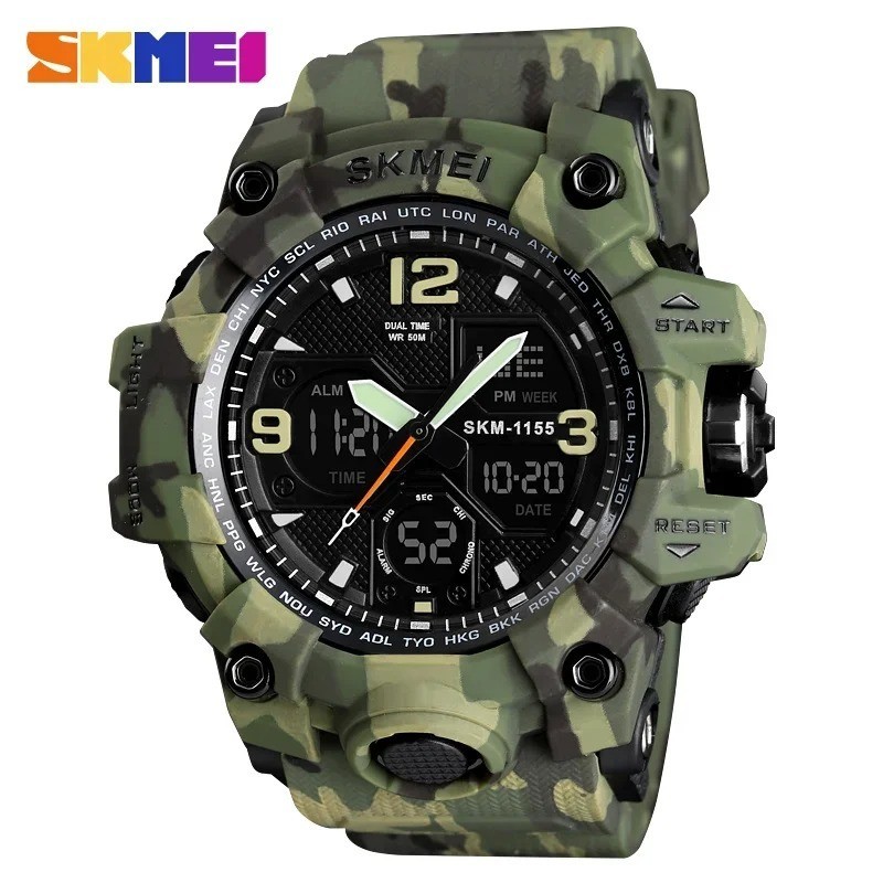 SKMEI Men Sport Watches Military Dual Time Boys Watch Digital Quartz Wristwatch