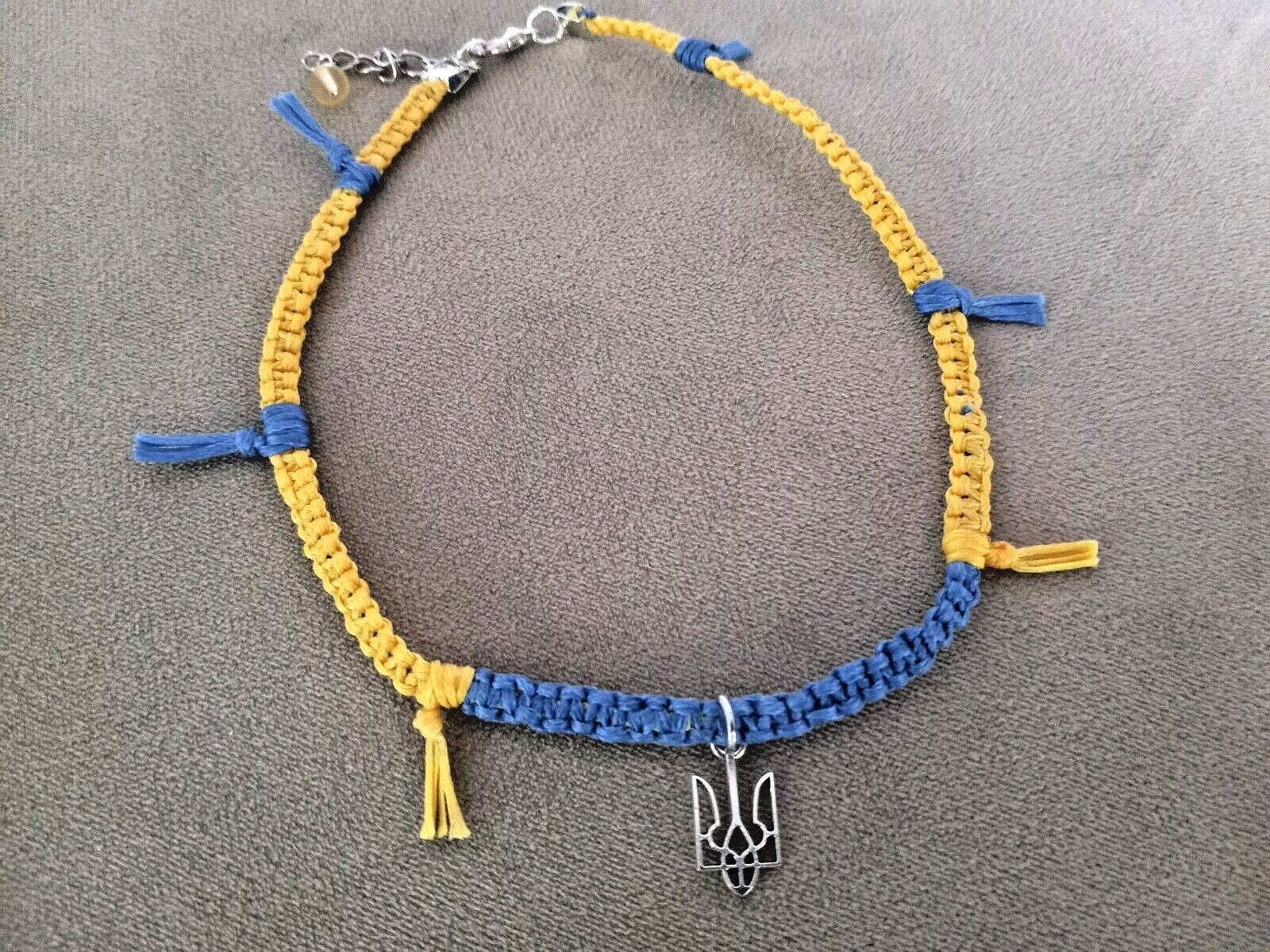 Ukraine Tryzub Trident Choker Necklace & Bracelet Set