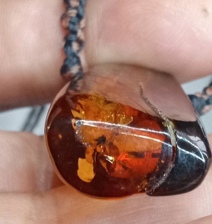 Amber Natural 25 million years old from Mexico adjustable hand braided.