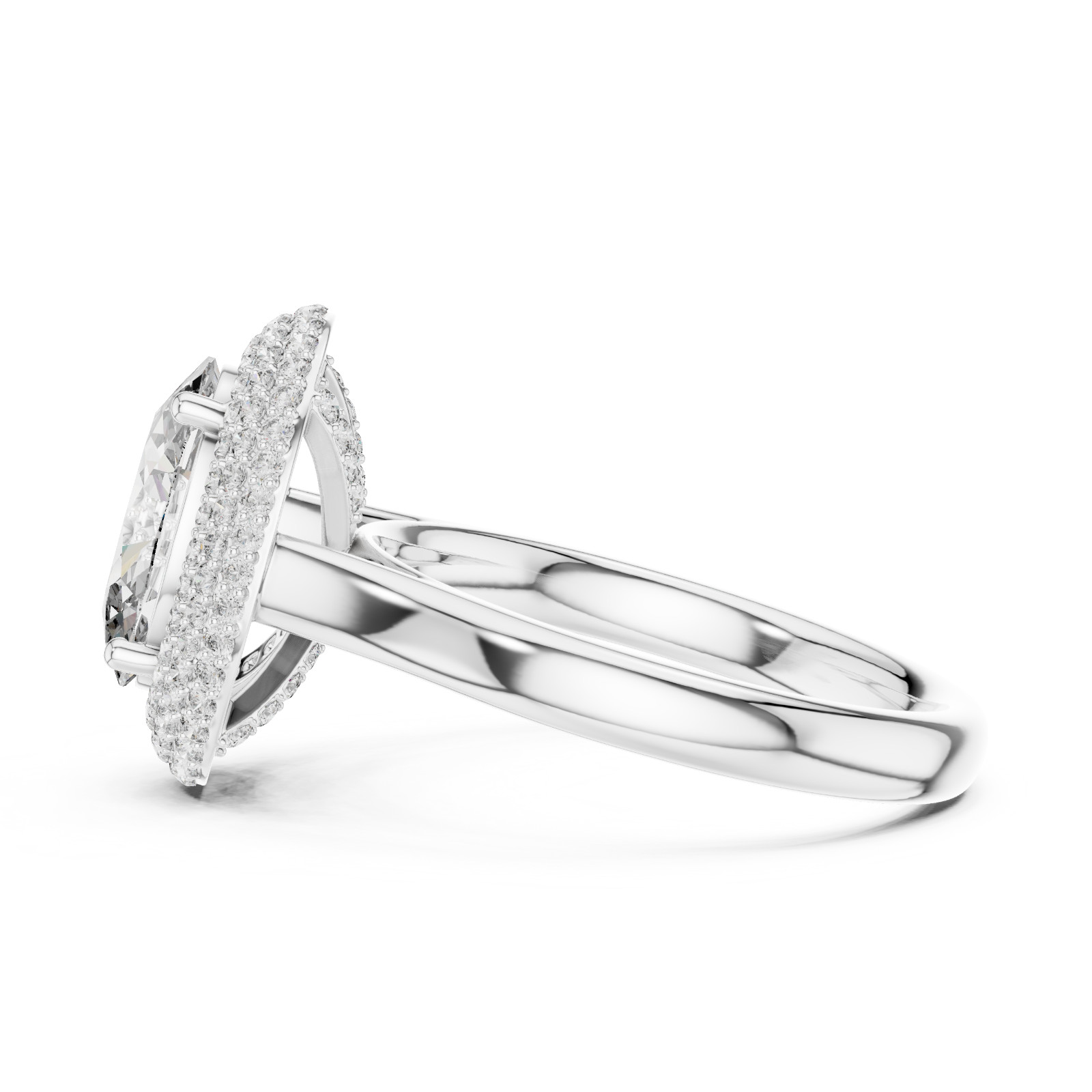 Hidden Halo 2.50 CT Oval Lab Grown Diamond Double Halo Engagement Ring