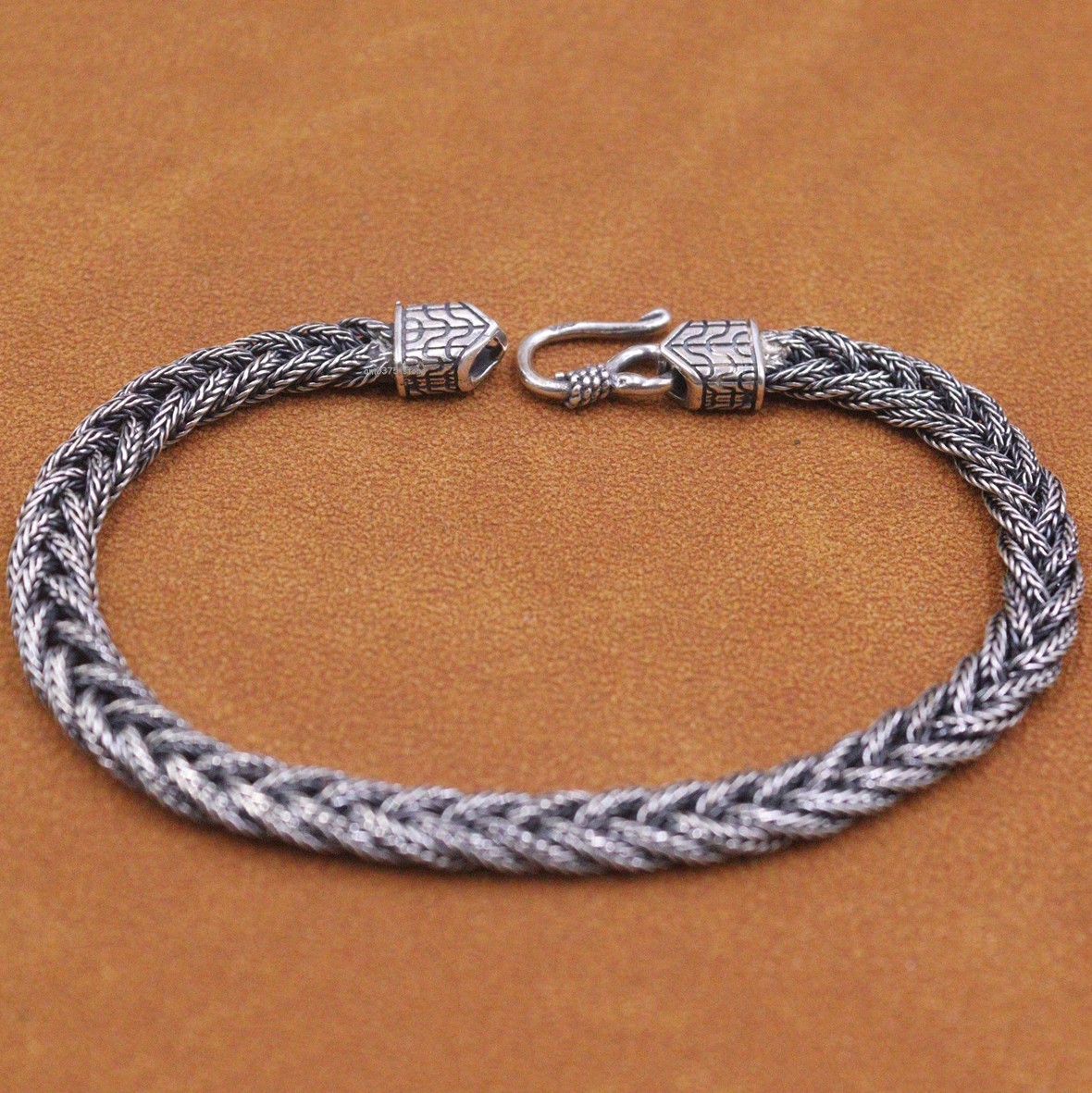 Real 925 Sterling Silver Bracelet For Men Women 5mm Weave Curb Link 7.5-8.2inch