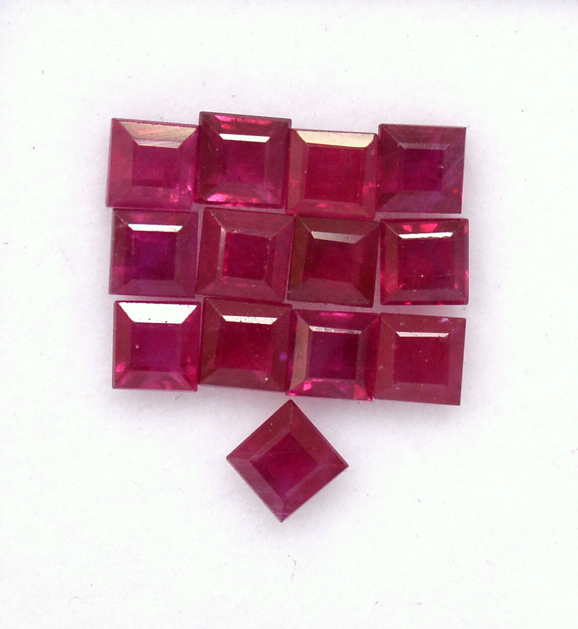2.50 mm Natural Ruby Square Cut Lot 50 Pcs 9.33 Cts Calibrated Loose Gemstones