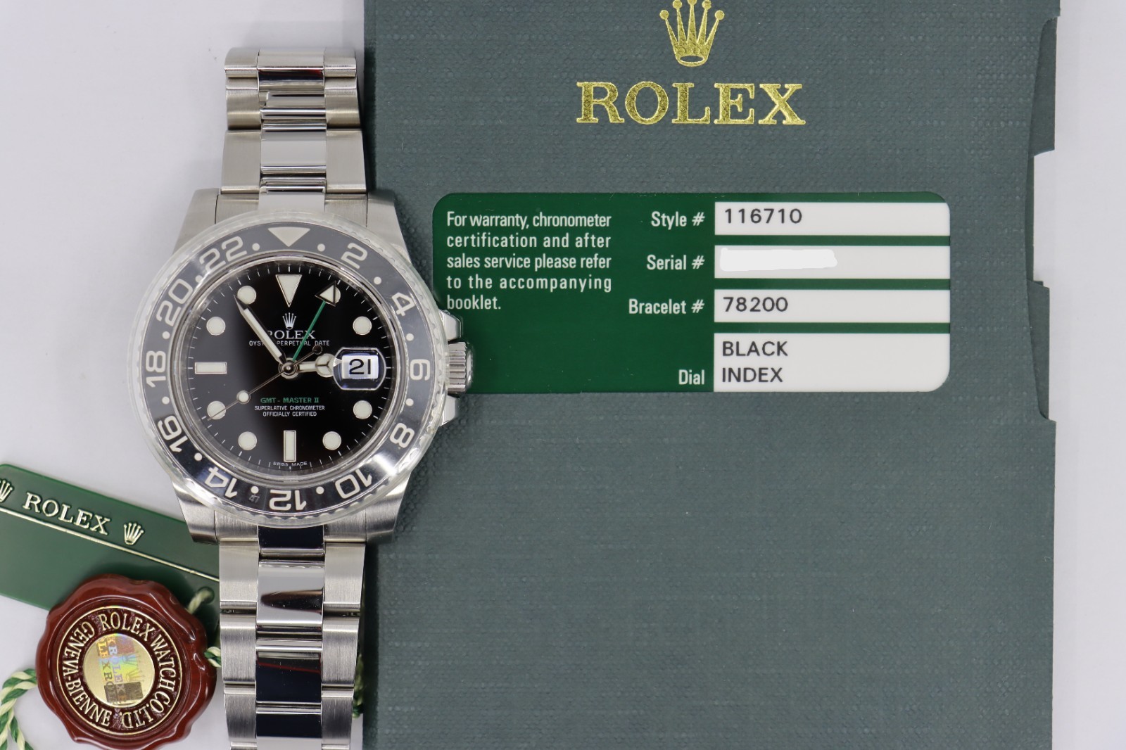 Rolex GMT-Master II 116710LN Black Dial Ceramic Bezel Oyster Band Circa 2011
