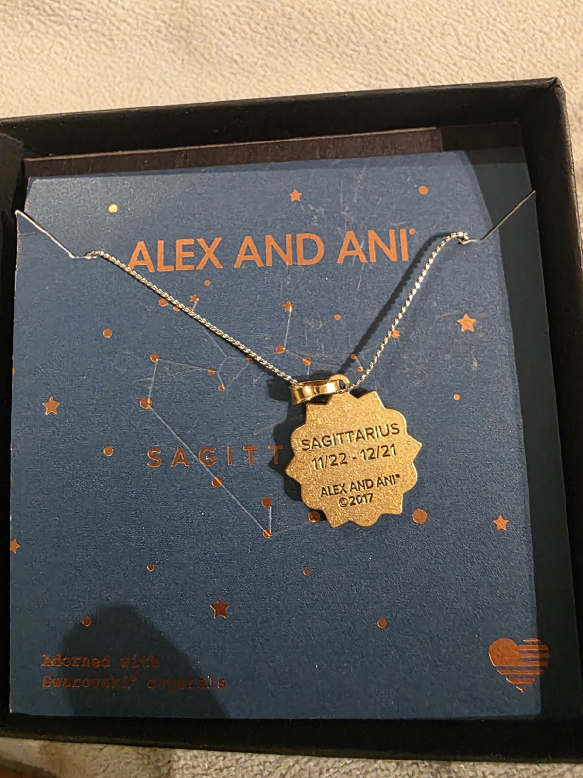 Beloved+Zodiac Necklace Sagittarius 14K Gold Dipped November22-December 22-New