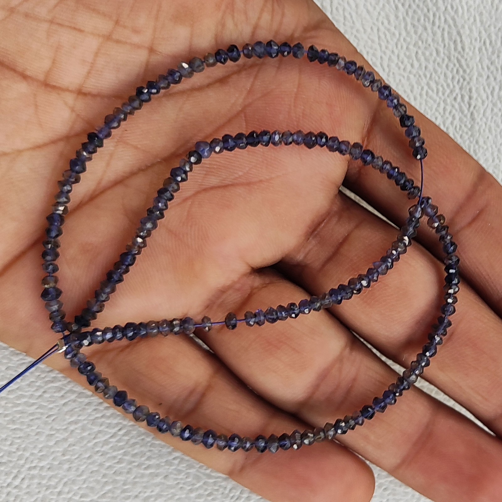 India Iolite Gemstone 3mm Faceted Rondelle Shape Beads 13″ Jewelry Gem Strand
