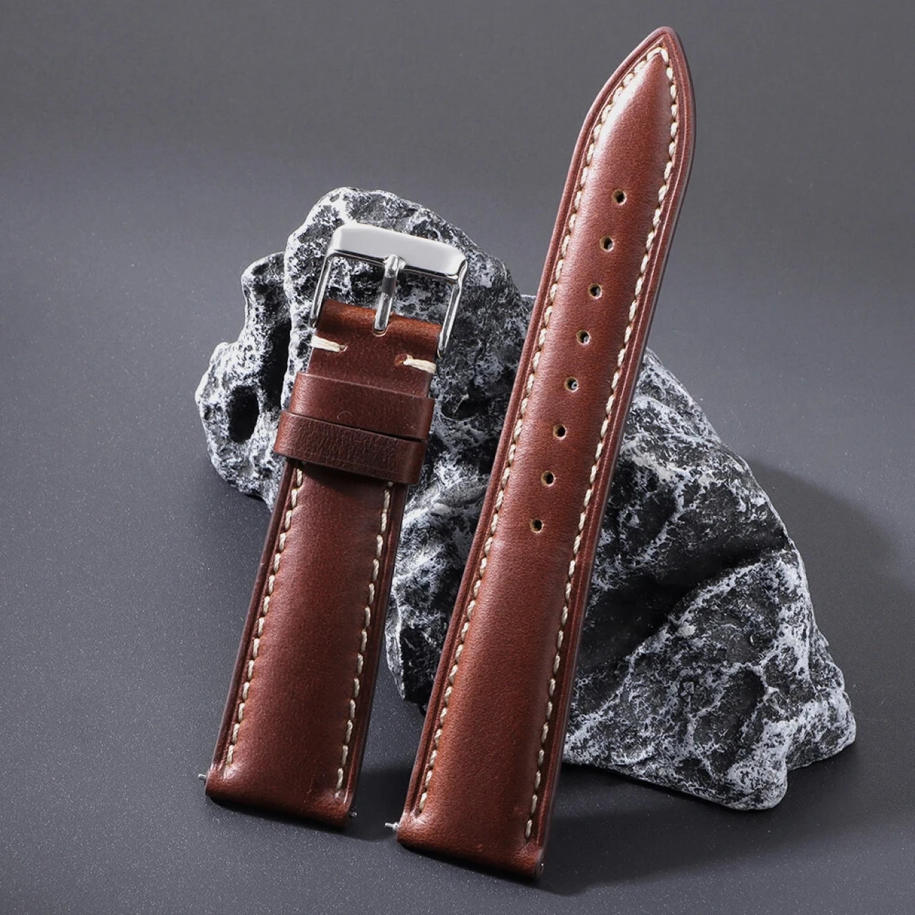 18mm 19mm 20mm 21mm 22mm Men’s Genuine Leather Watch Strap Band Quick Release
