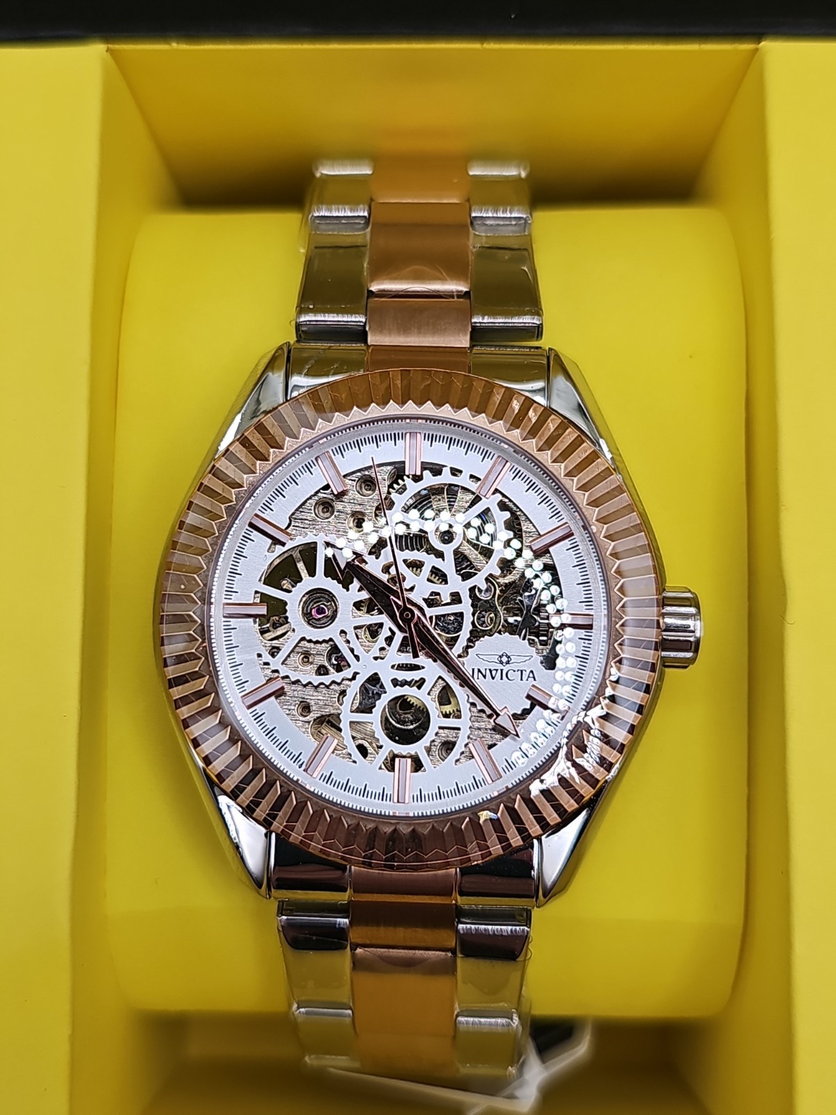 Retail $419.00 Invicta Objet D Art Automatic Watch Skeleton Dial 43mm 69763