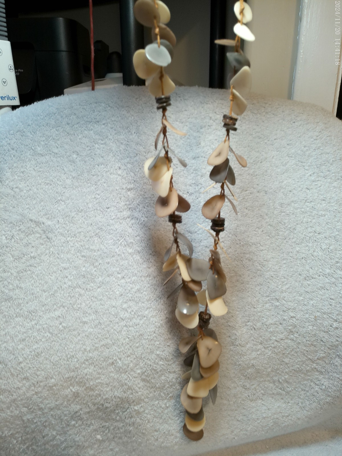 Tagua By Soraya Cedeno Gray Cream Necklace Approx. 17″ Long New
